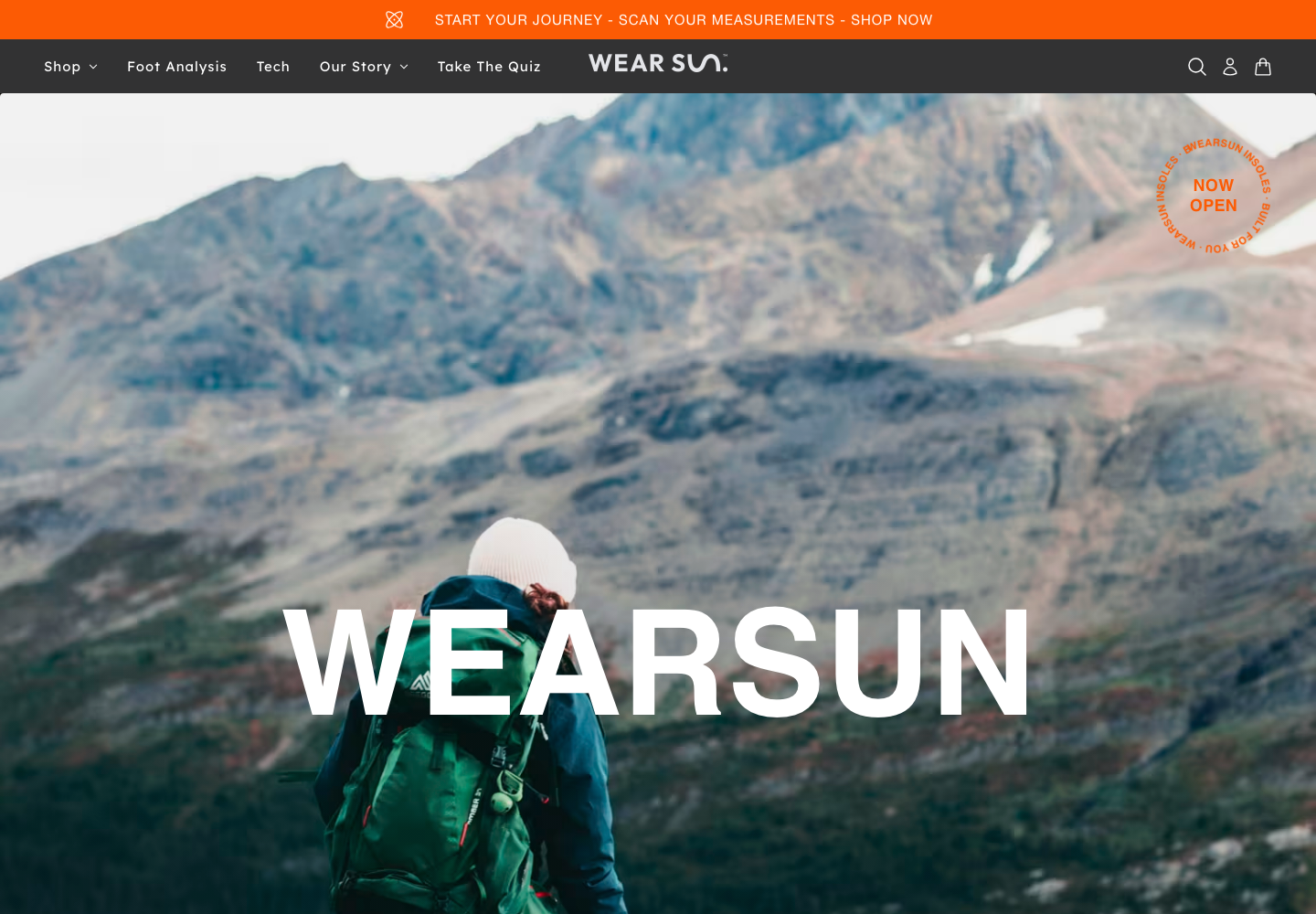 WearSun ecommerce homepage